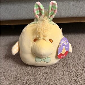 Squishmallows Cream Plush with Green Bow